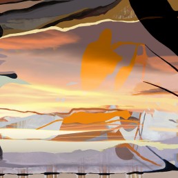 Digitaal werk van Alexandra Verkerk voor hotel Amsterdam CS