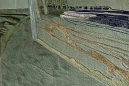 Schilderij op Fake rabit van Alexandra Verkerk Je ziet een park