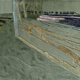 Schilderij op Fake rabit van Alexandra Verkerk Je ziet een park