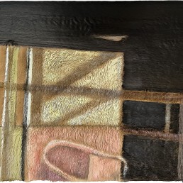 Schilderij Alexandra Verkerk op imitatie bont, een ruimte waar je inkijkt