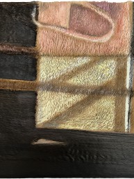 Schilderij Alexandra Verkerk op imitatie bont, een ruimte waar je inkijkt
